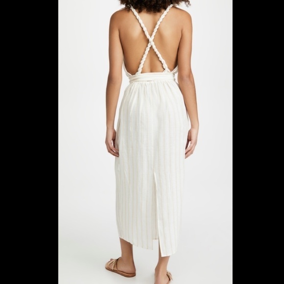 Mara Hoffman revolve Calypso cream khaki braided maxi dress V-neck xl nwt - Picture 3 of 12
